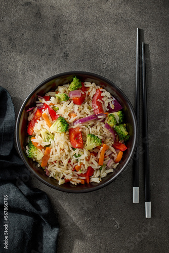 bowl of fried rice and vegetables