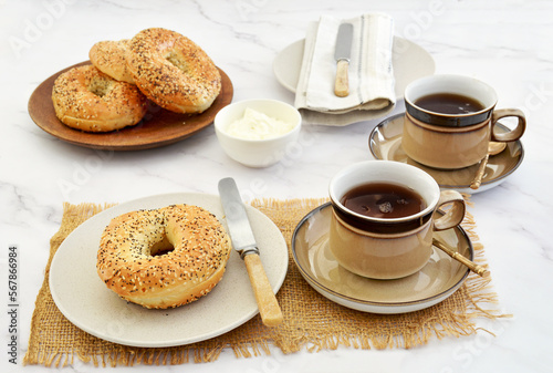 Bagels and coffee