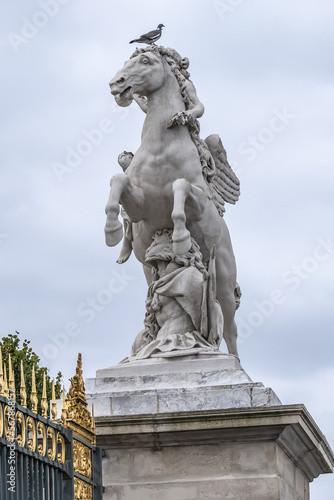 The ancient Sculpture in Paris Jardin des Tuileries  Tuileries garden . Garden was created by Catherine de Medici in 1564. Paris  France.
