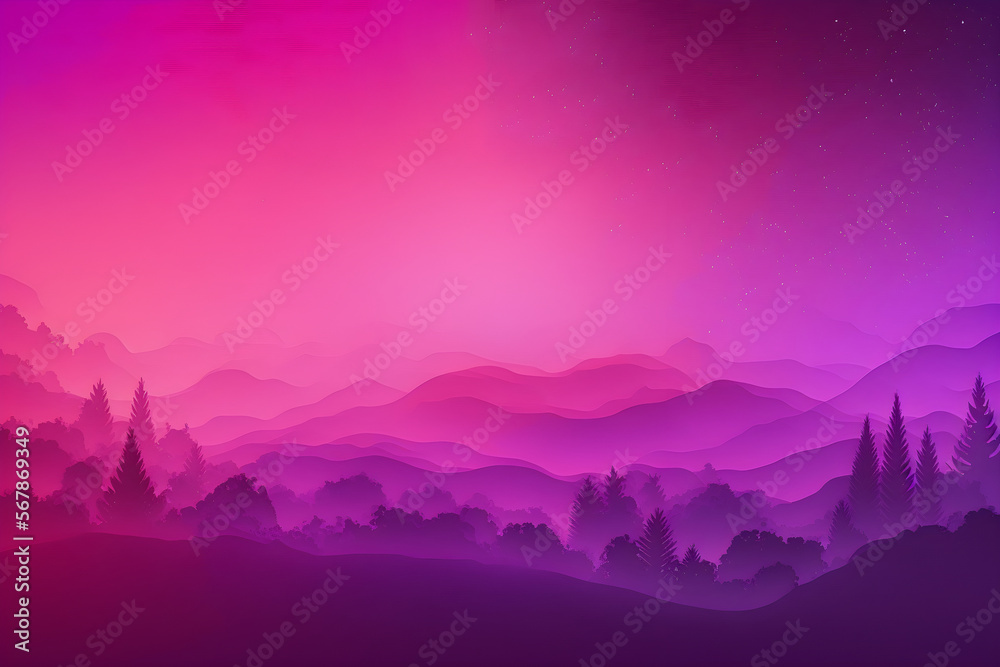 purple and pink sunset in mountains