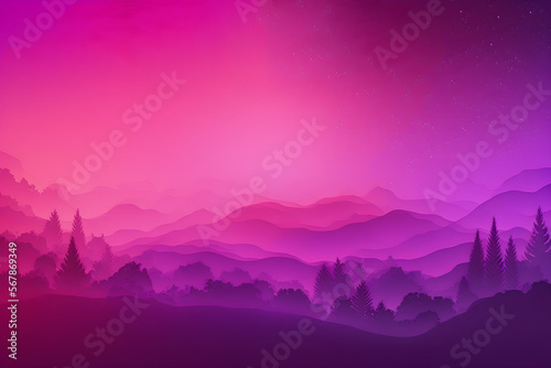 purple and pink sunset in mountains