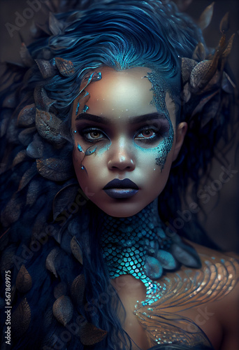 Phoenix Mermaid Woman, AI