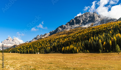 Wonderful panoramic view of the Trentino landscape during a beautiful daylight.
