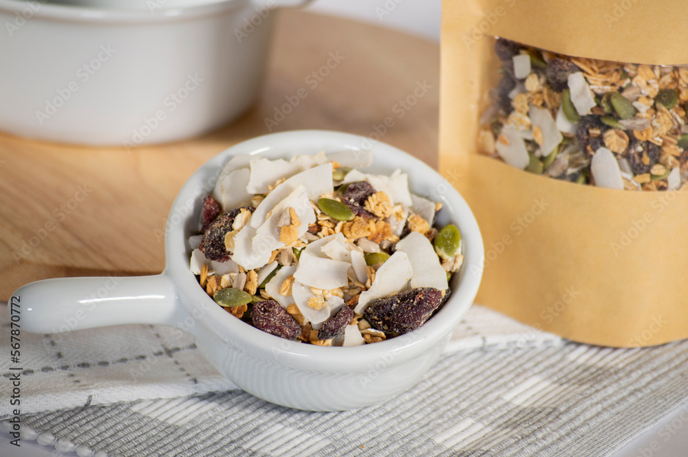 Granola in a cup, muesli Granola in a cup, muesli