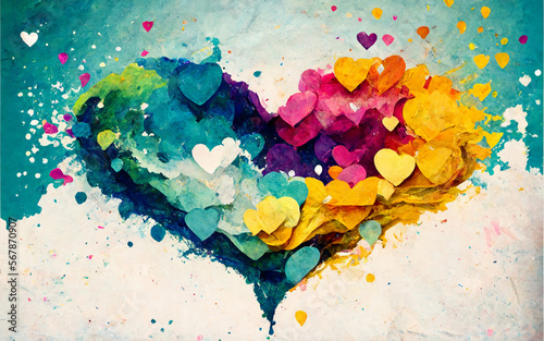 colorful abstract heart. Ge...