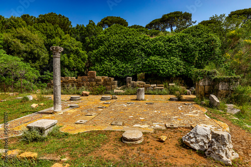 Obraz na płótnie Lebanon. Beit Mary town (near Beirut, capital of the state). Remains of a Byzantine city w salonie