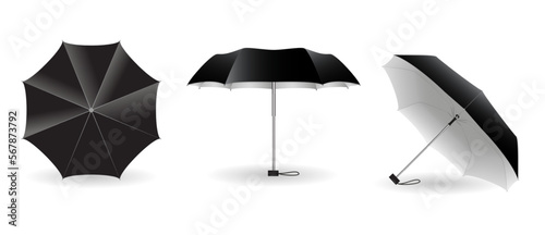 set of realistic mini umbrella in various type.