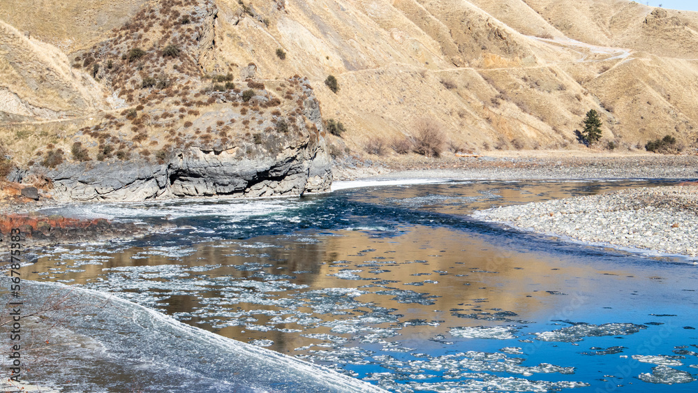 snow on the river