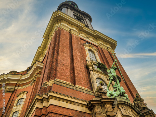 St Michael's Church tower in Hamburg, Germany photo