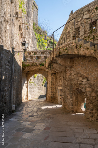 Architecture in Kotor Old Town in Montenegro
