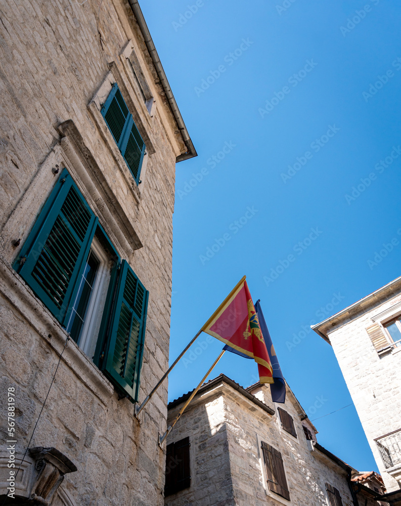 Obraz premium Ancient building facade in Old Town Kotor, Montenegro