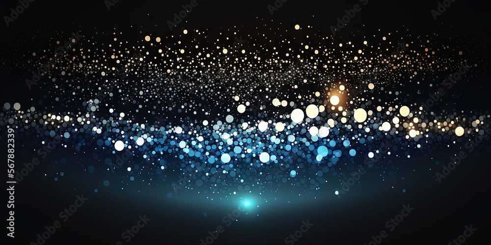 Fototapeta premium blue blurred bokeh background illustration, generative ai