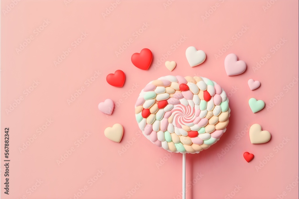 Illustration of cute hearts and love, valentines day background, love wallpaper. Generative AI. Illustration of cute hearts and love, valentines day background, love wallpaper. Generative AI.