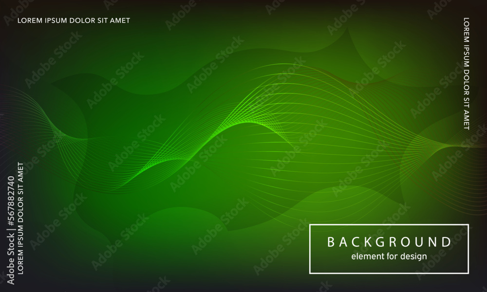 Fototapeta premium Abstract background. Wave element for design poster. Digital frequency track equalizer. Stylized line art. Colorful shiny wave lines created using blend tool. Curved wavy line smooth stripe. Vector.