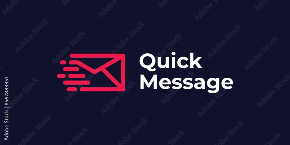 fast message logo, mail icon