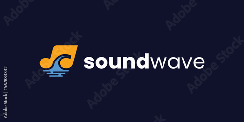 music note logo, sound wave logo