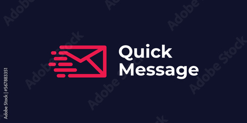 fast message logo, mail icon