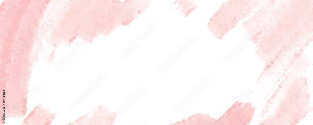 Pink watercolor background banner, pink pastel watercolor abstract background splash brush
