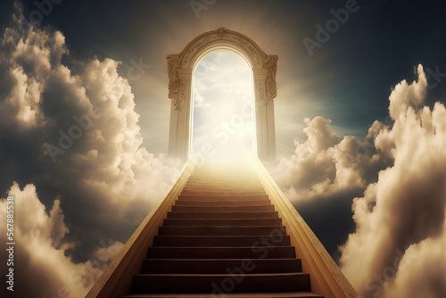 Fotografia background in religion Heaven's entrance escalator to the heavens