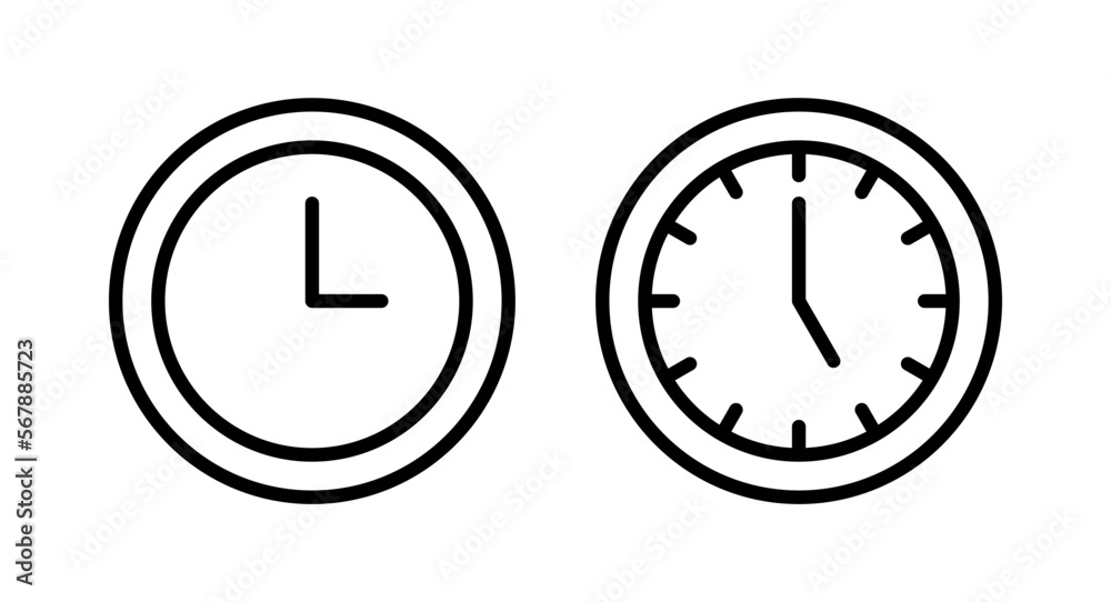 Clock icon vector illustration. Time sign and symbol. watch icon Clock icon vector illustration. Time sign and symbol. watch icon