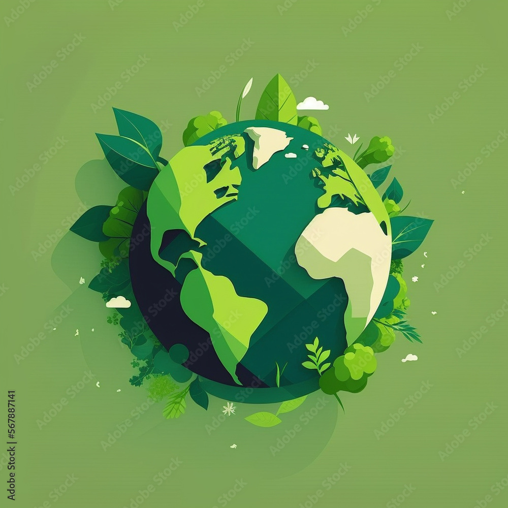 Flat design cartoon earth day illustration terrestrial globe symbol. AI generated. Flat design cartoon earth day illustration terrestrial globe symbol. AI generated.