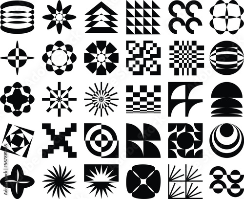 Geometric Modern Brutalism Elements