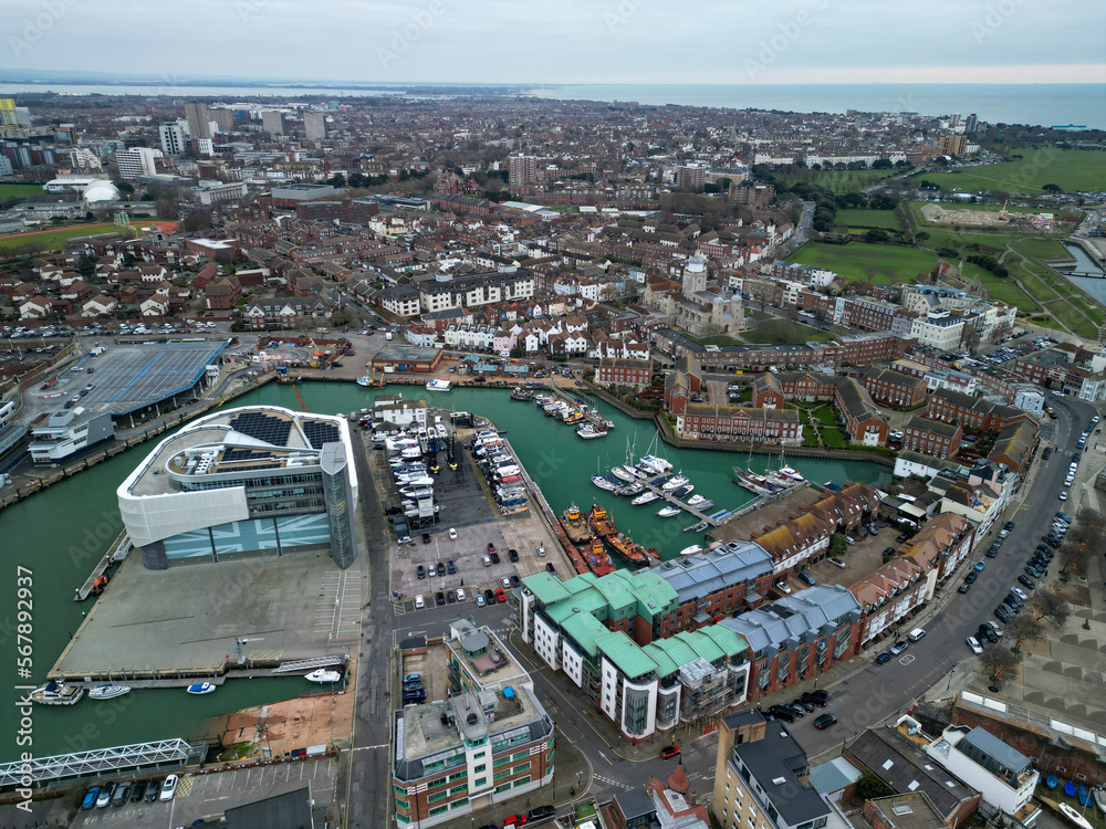 Portsmouth Aerial View, Shot with Mini 3 Pro
