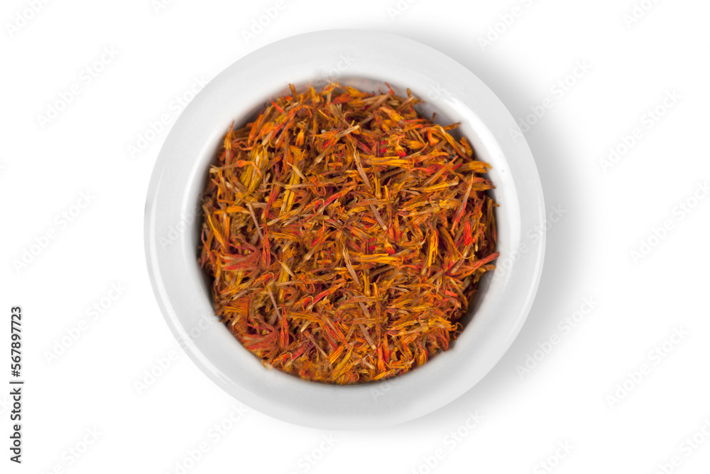 Fototapeta premium Various kinds of spices in sixteen white square bowls