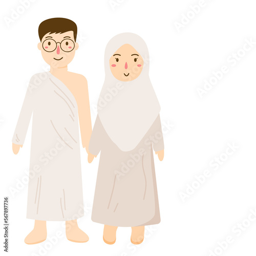 hajj and umrah people illustration
