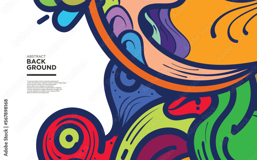 Colorful abstract doodle background vector art Stock Vector | Adobe Stock