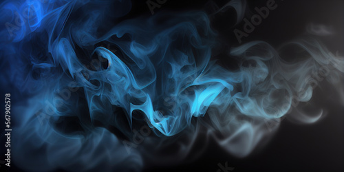 Smokey Dark Blue Black & Grey background created with Generative AI