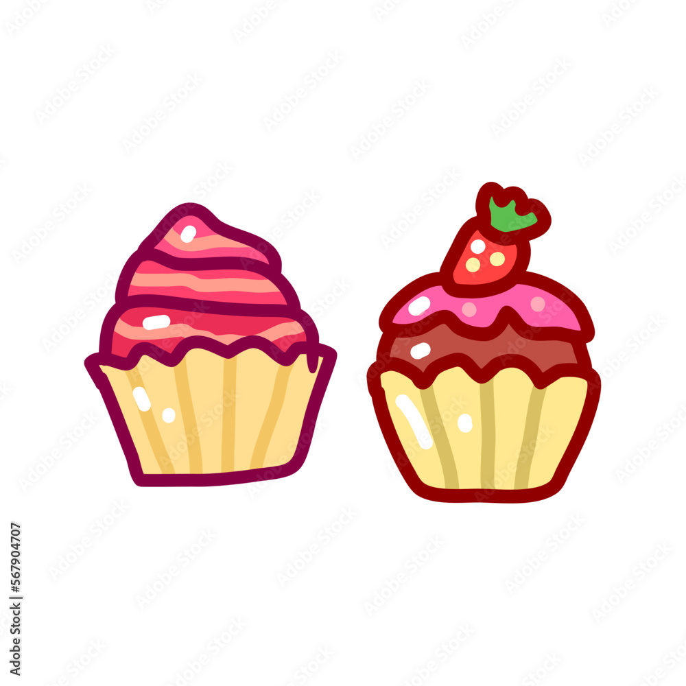 cupcake doodle. can use for sticker etc cupcake doodle. can use for sticker etc