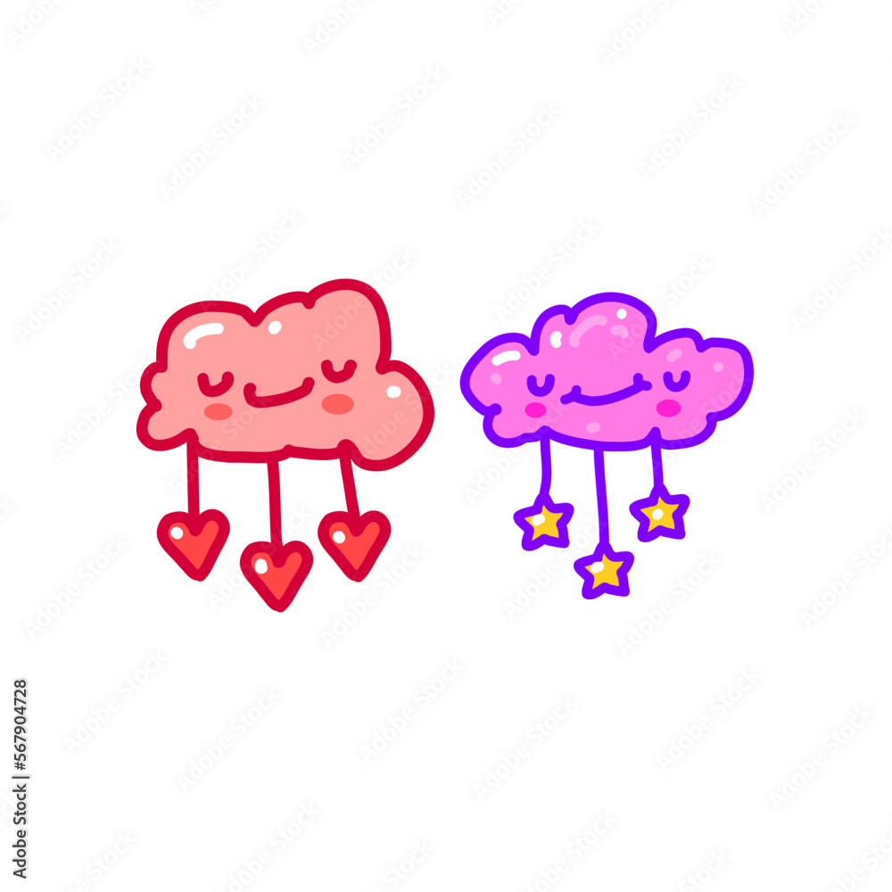 cute cloud doodle isolated object cute cloud doodle isolated object