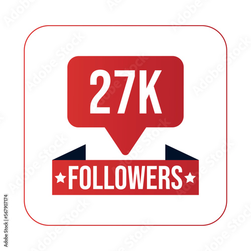 27K Followers Design Template Vector Illustration