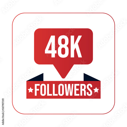 48K Followers Design Template Vector Illustration photo