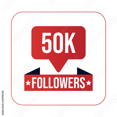 50K Followers Design Template Vector Illustration