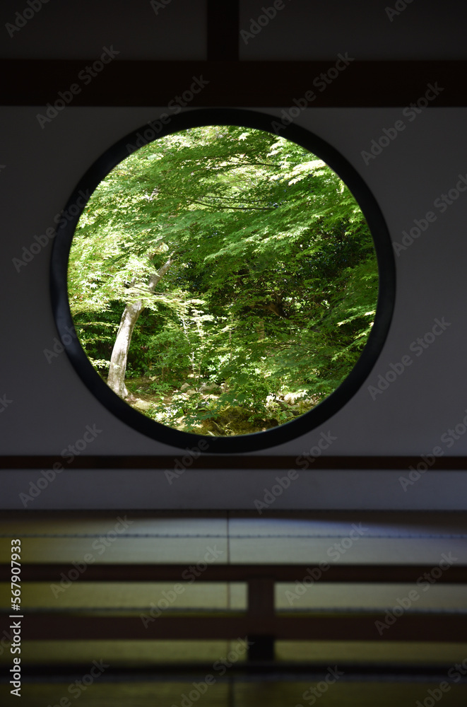 源光庵　本堂の悟りの窓　京都市北区鷹峯