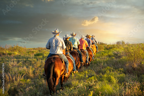 Texas Cowboys Headed Out photo