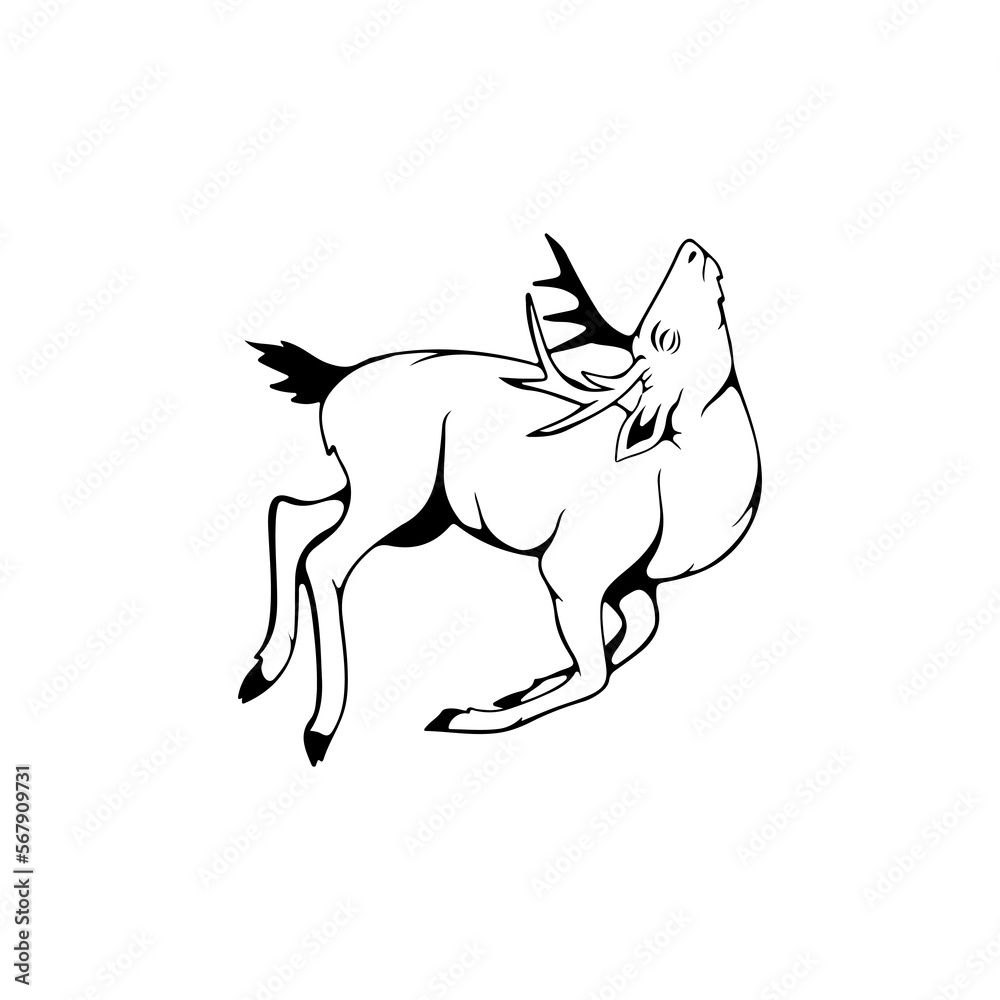 Obraz premium deer illustration vector with concept