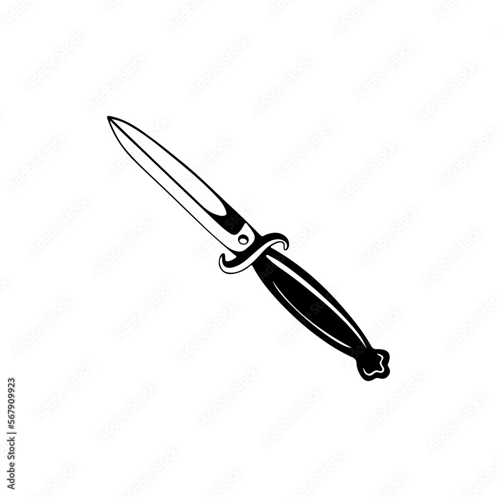 Fototapeta premium vector illustration of knife tattoo concept