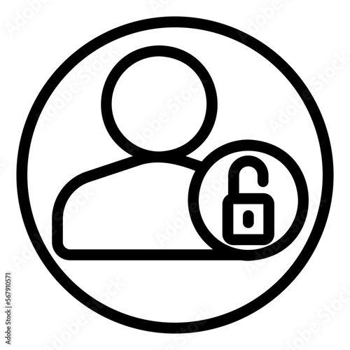 unlock line icon