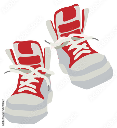 sneakers ; sports shoes, cartoon illustration