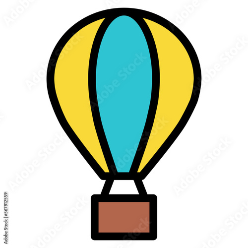 air balloon filled line icon