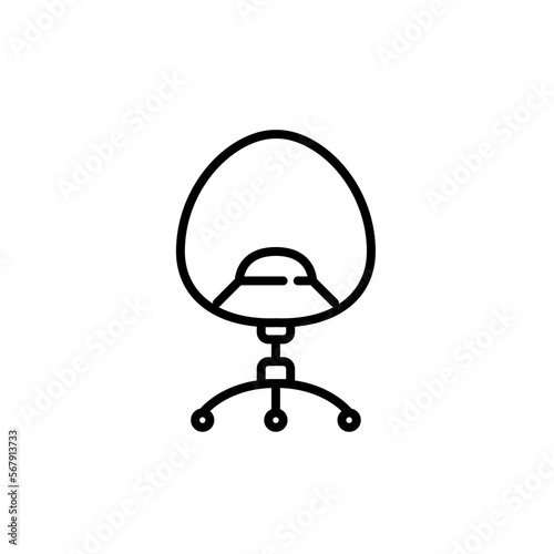 Modern swivel chair for desk work. Pixel perfect, editable stroke line icon