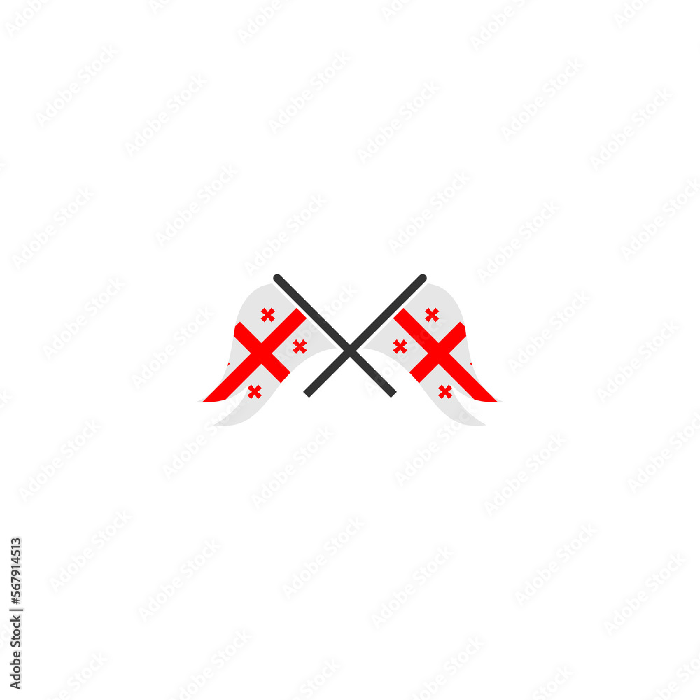 Georgia flags icon set, Georgia independence day icon set vector sign symbol