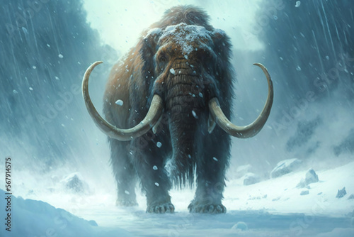 ice age mammoth - Created with Generative AI technology. 