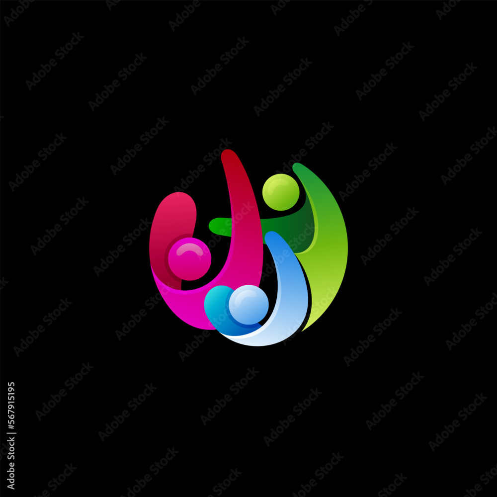 Charity icon, People care logo with colorful design vector Charity icon, People care logo with colorful design vector