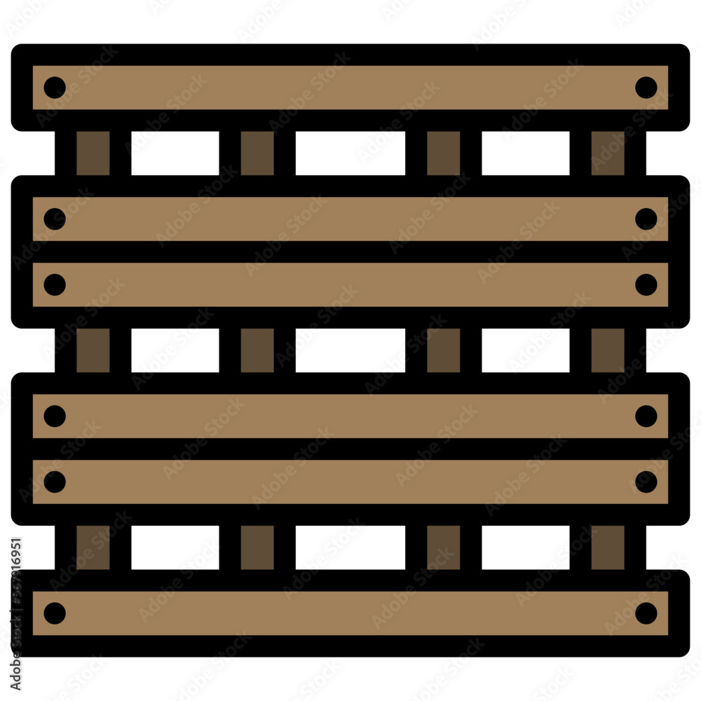 Wooden line icon