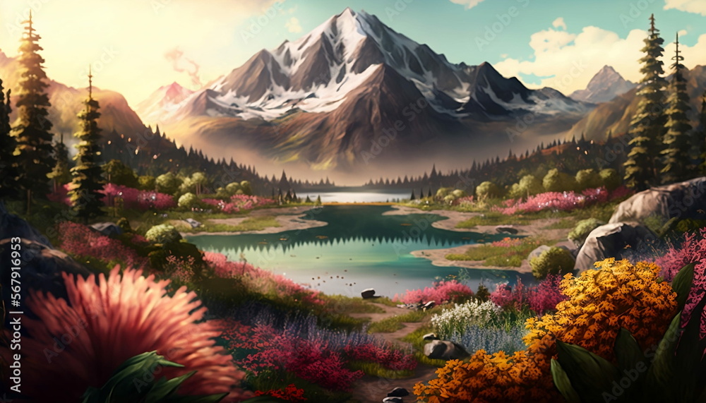 Enchanted Landscapes: A Collection of Dreamlike semi realistic, semi artistic nature illustrations