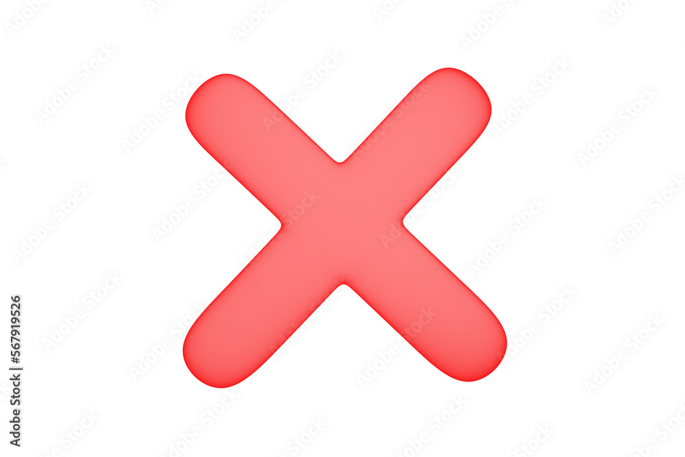 Red cross X vector icons set. Delete, Red X on transparent background